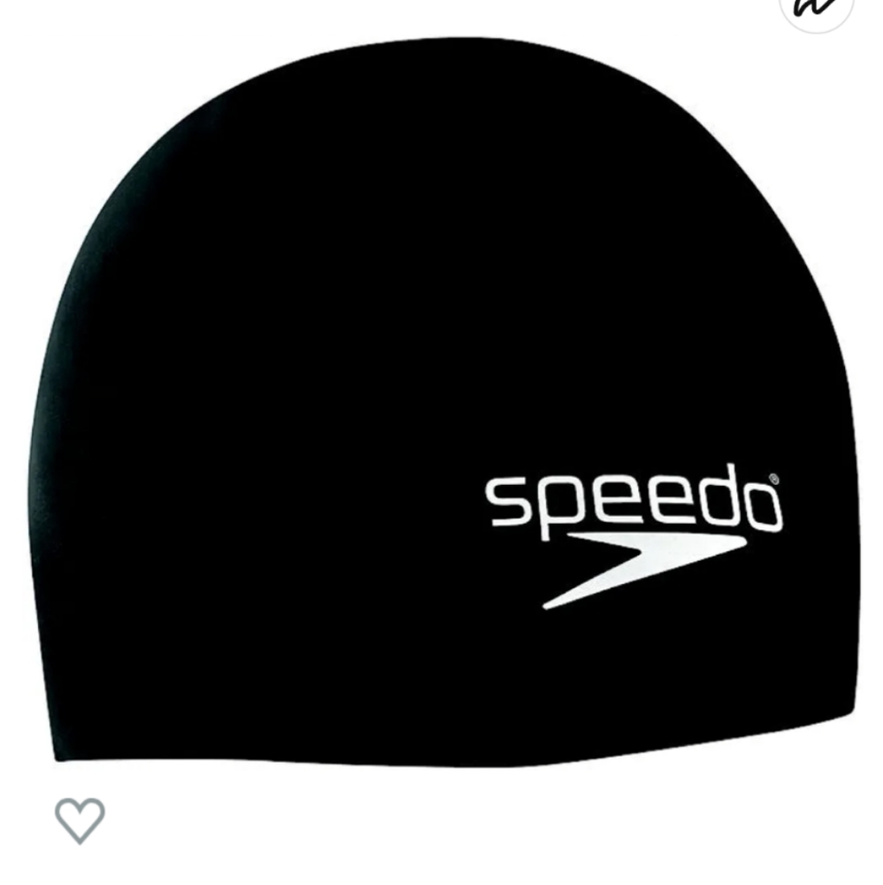 NWT in case Speedo Adult Black Silicone Swim Cap. One Size